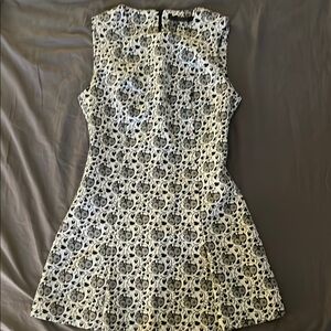 Zara Black and White A-Line Mini Dress
